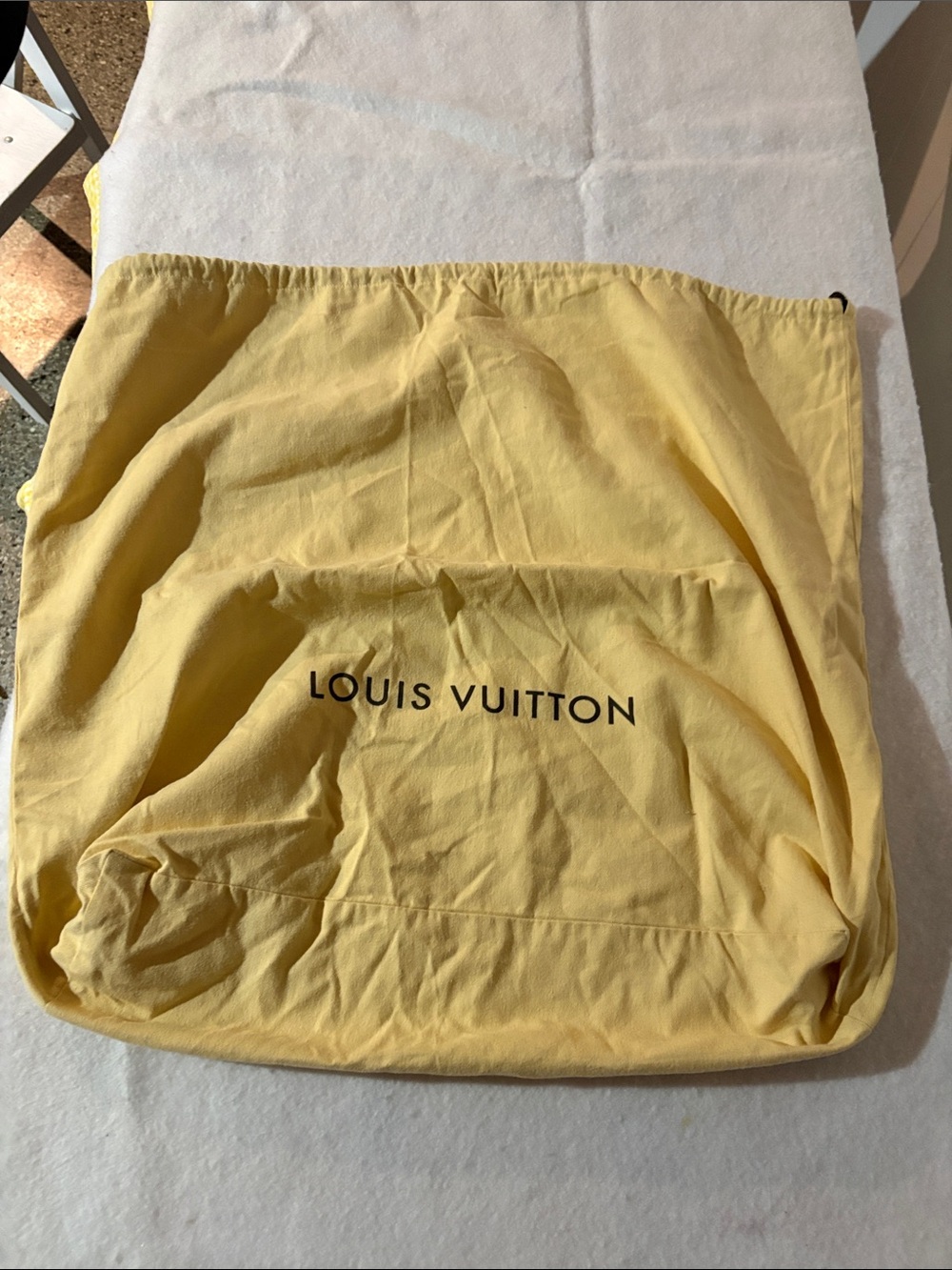 Louis Vuitton Pale Yellow Logo Dust Bag